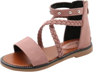 2025 Girls Sandals Princess Shoes Soft Sole Beach Sandals Kids Roman Shoes