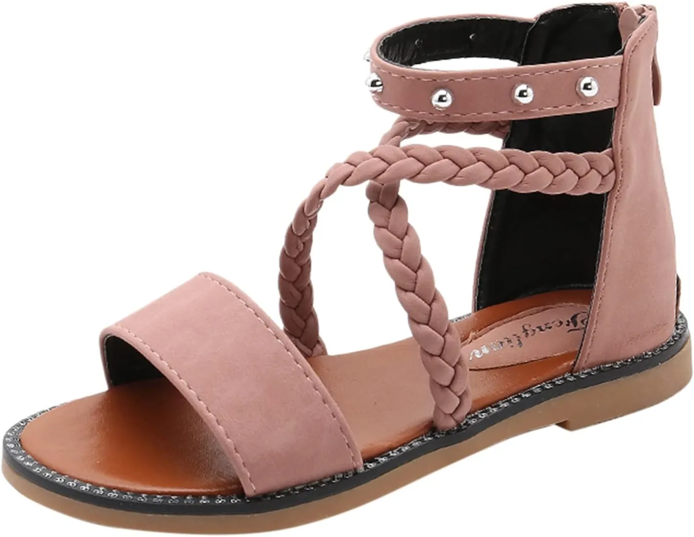 2025 Girls Sandals Princess Shoes Soft Sole Beach Sandals Kids Roman Shoes