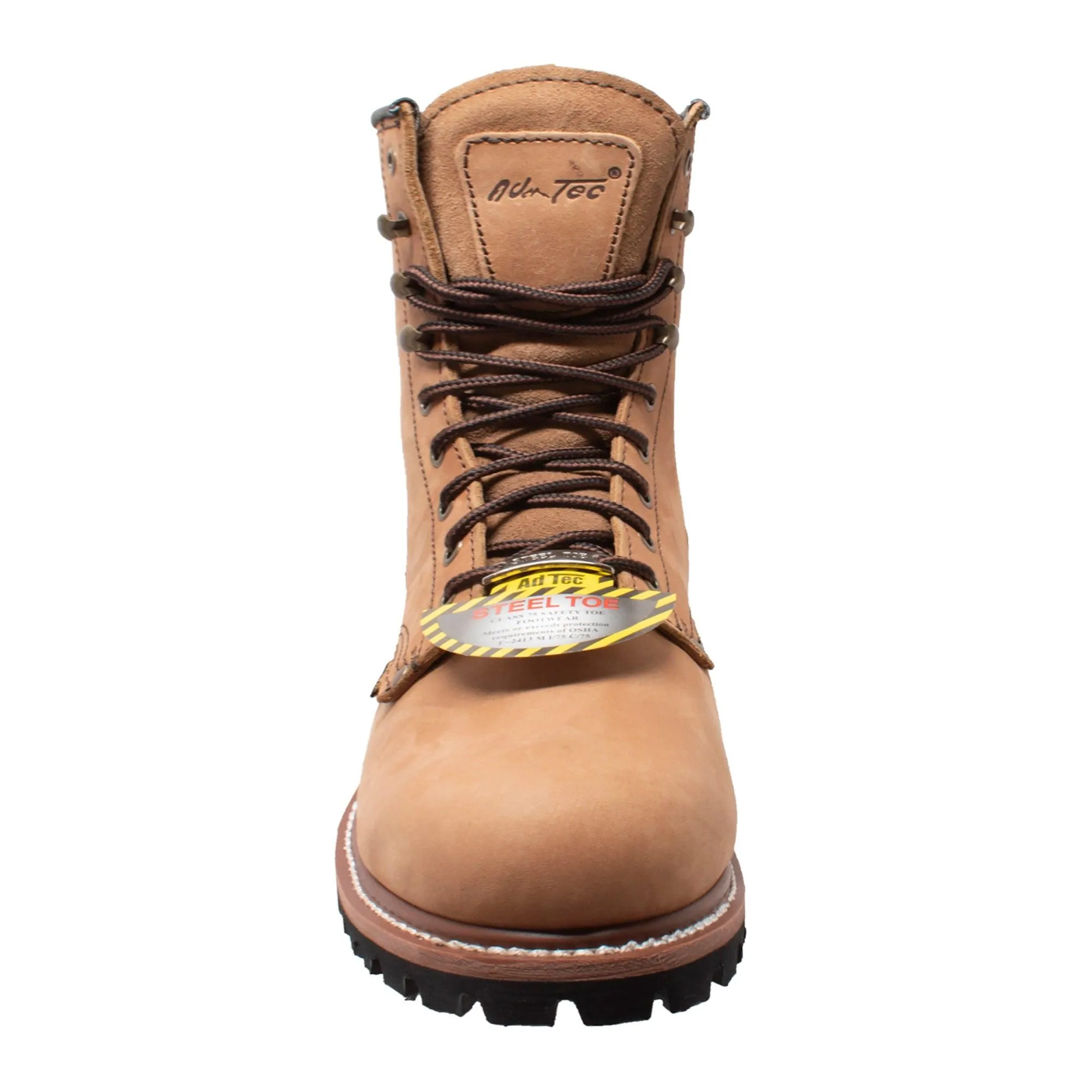 AdTec Men's 9" Waterproof Steel Toe Logger Brown