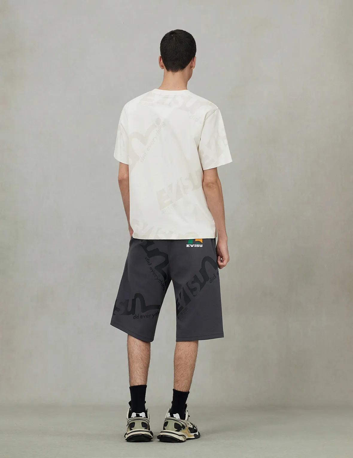 Allover Logo and Seagull Print Regular Fit Sweatshorts