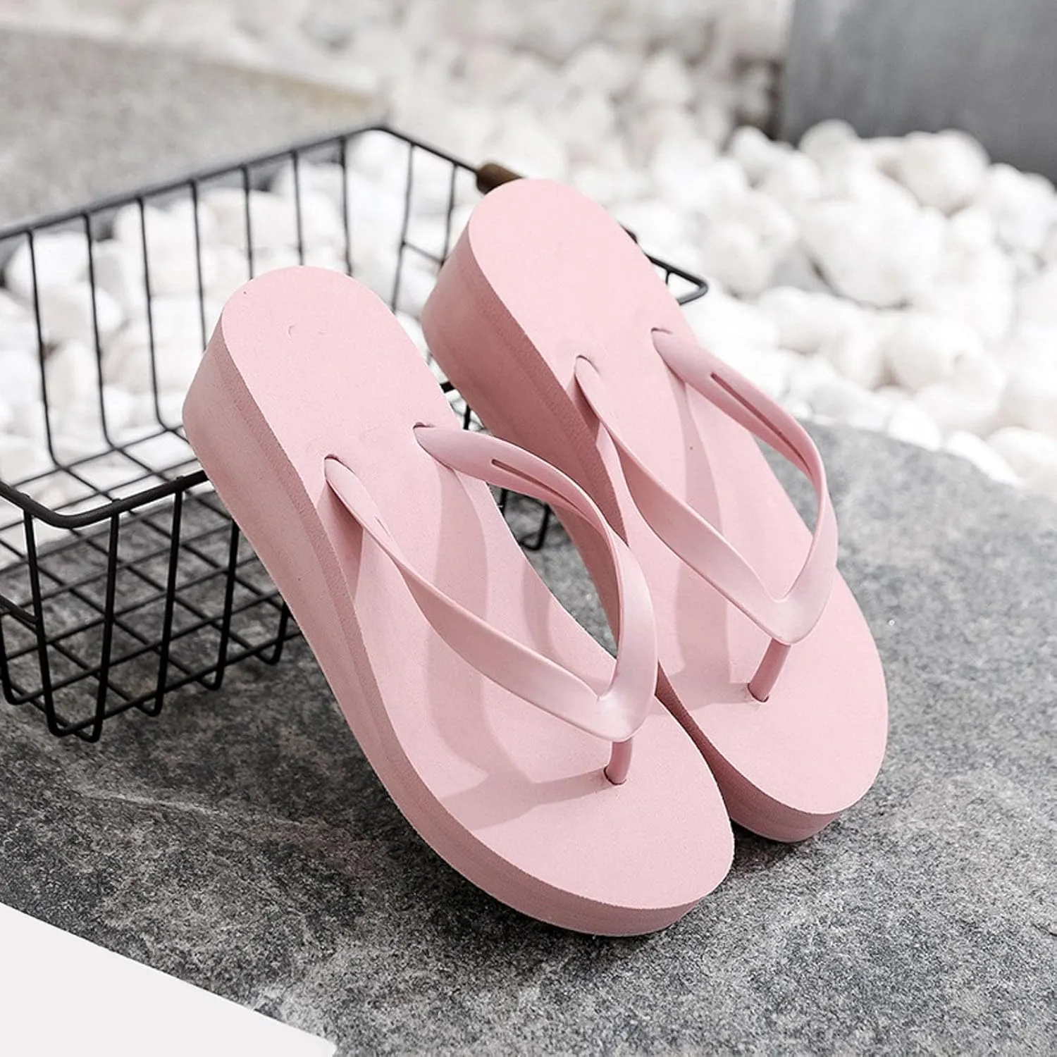 Arch Support Flip Flops for Women Women's Ladies Platform Wedges Bohemian Beach Shoes Slippers Sandals