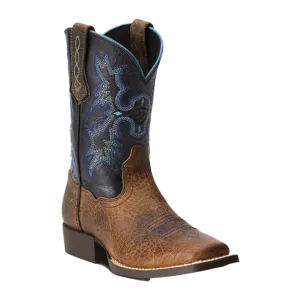 Ariat Children's Tombstone Earth Brown w/Black Top Square Toe Boots 10012794