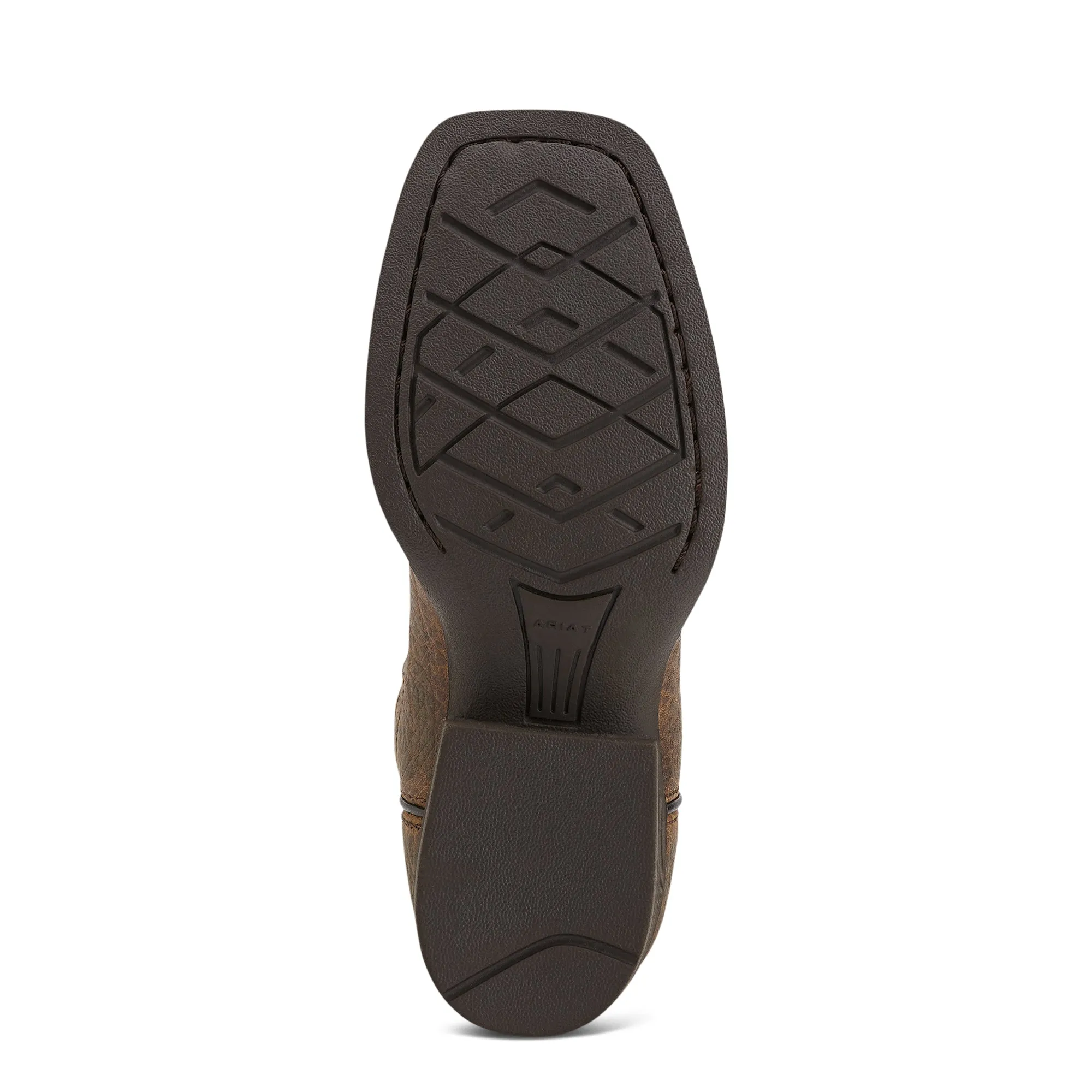 Ariat Children's Tombstone Earth Brown w/Black Top Square Toe Boots 10012794
