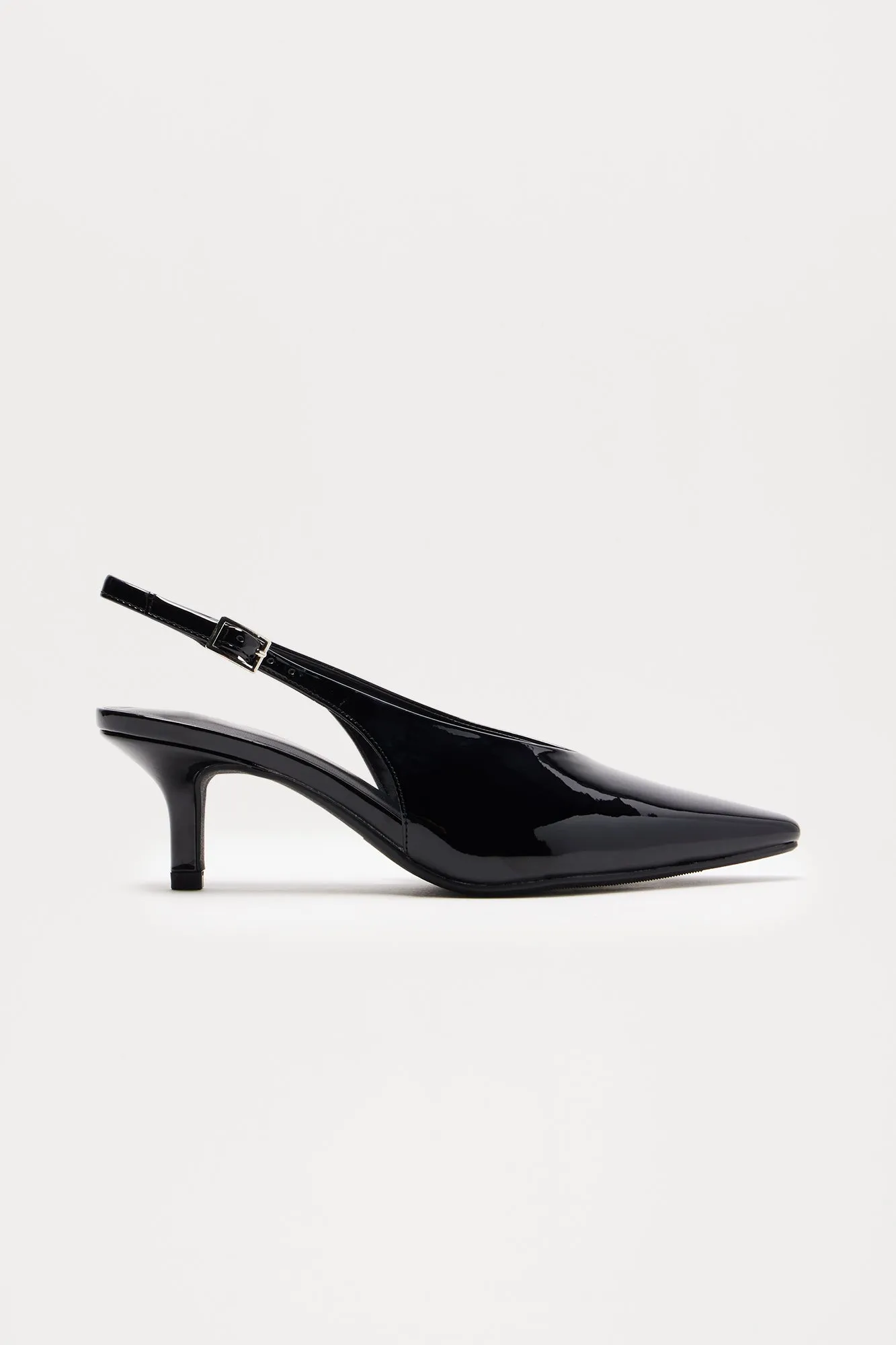 Azuka Slingback Mid Heels Pumps - Black