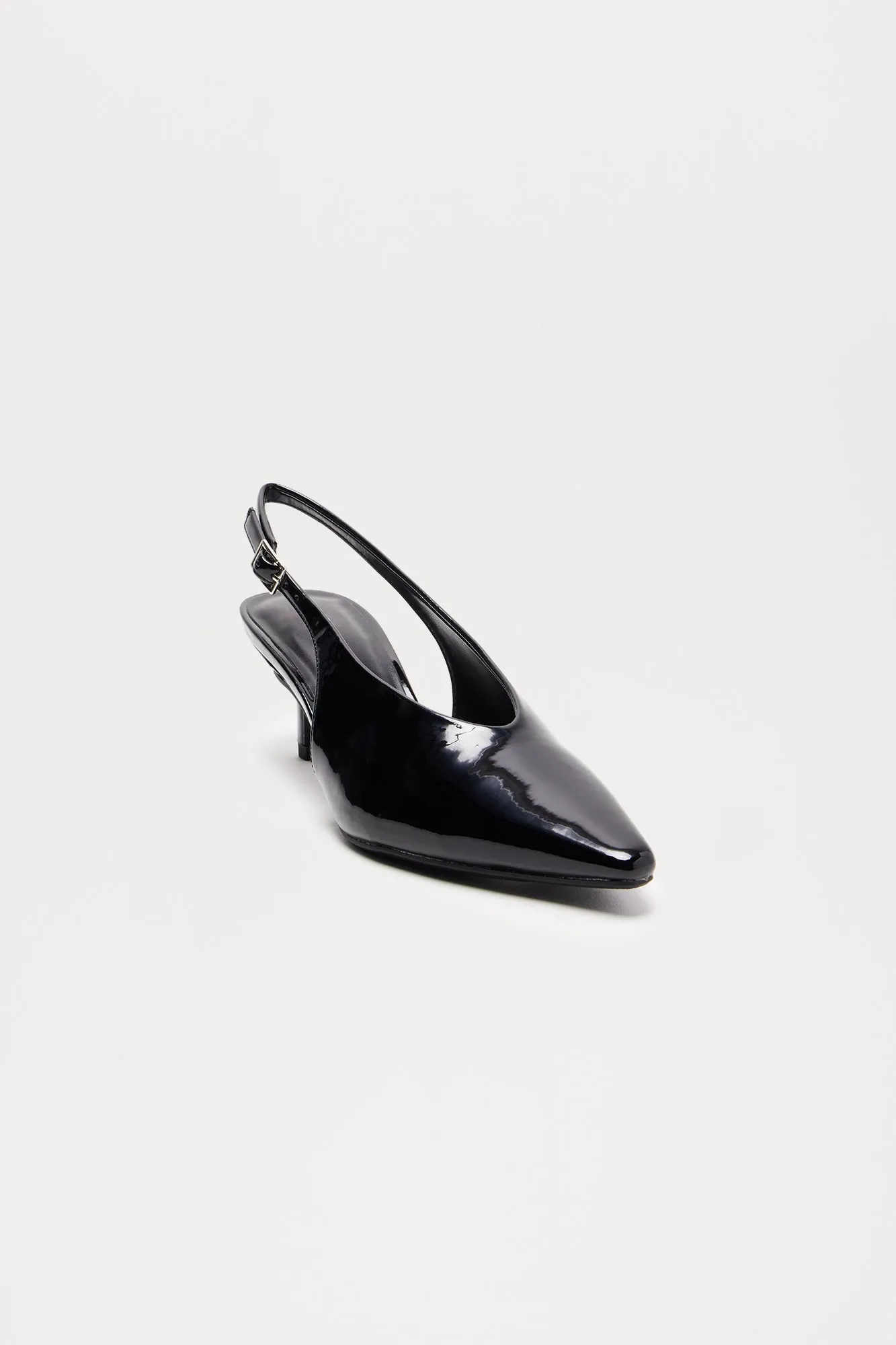 Azuka Slingback Mid Heels Pumps - Black