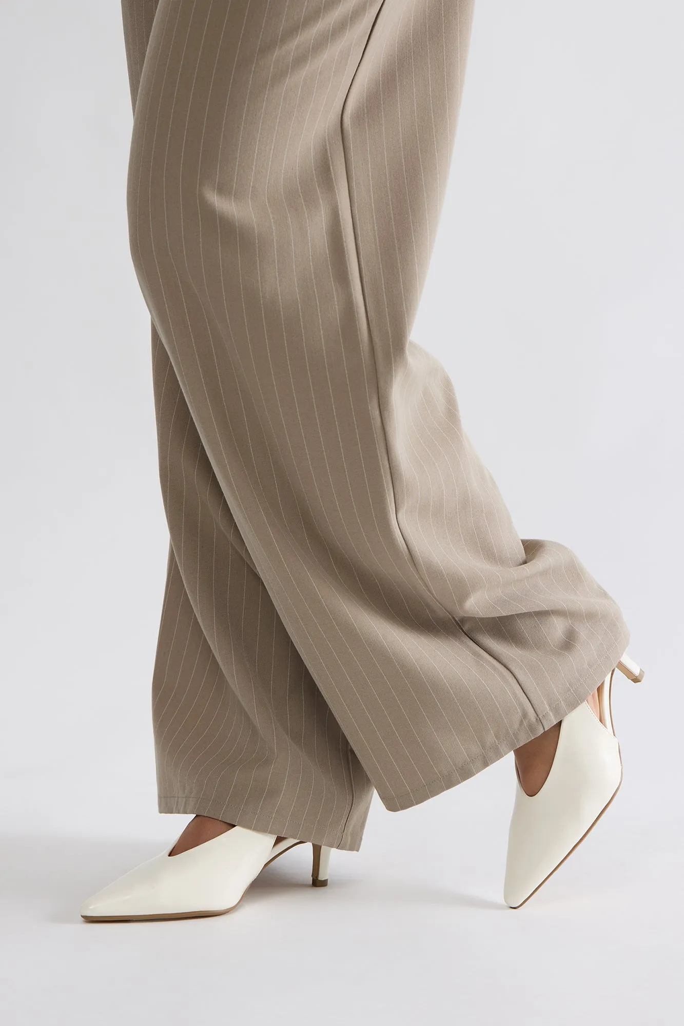 Azuka Slingback Mid Heels Pumps - Ivory