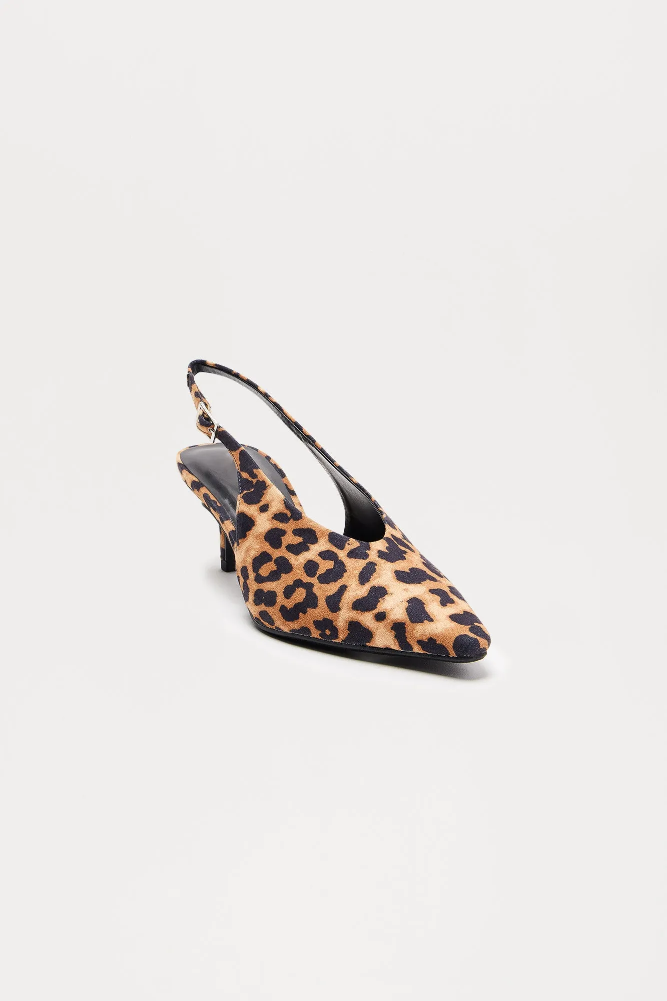 Azuka Slingback Mid Heels Pumps - Leopard