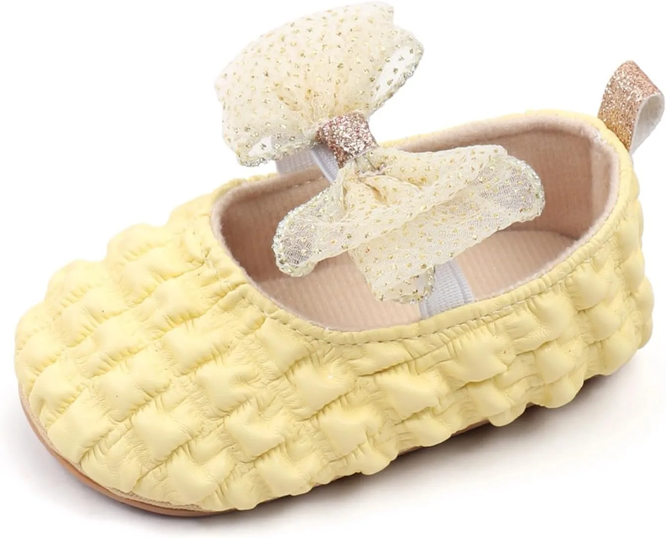 Baby Girls Mary Jane Dress Shoes with Bowknot Newborn Infant Cute Wedding Formal Shoes First Walkers for Toddler