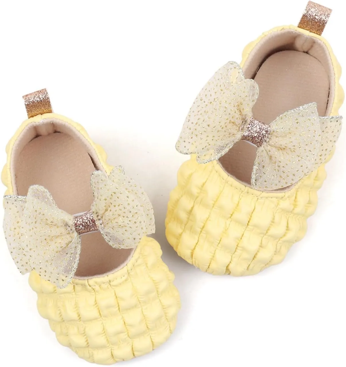 Baby Girls Mary Jane Dress Shoes with Bowknot Newborn Infant Cute Wedding Formal Shoes First Walkers for Toddler