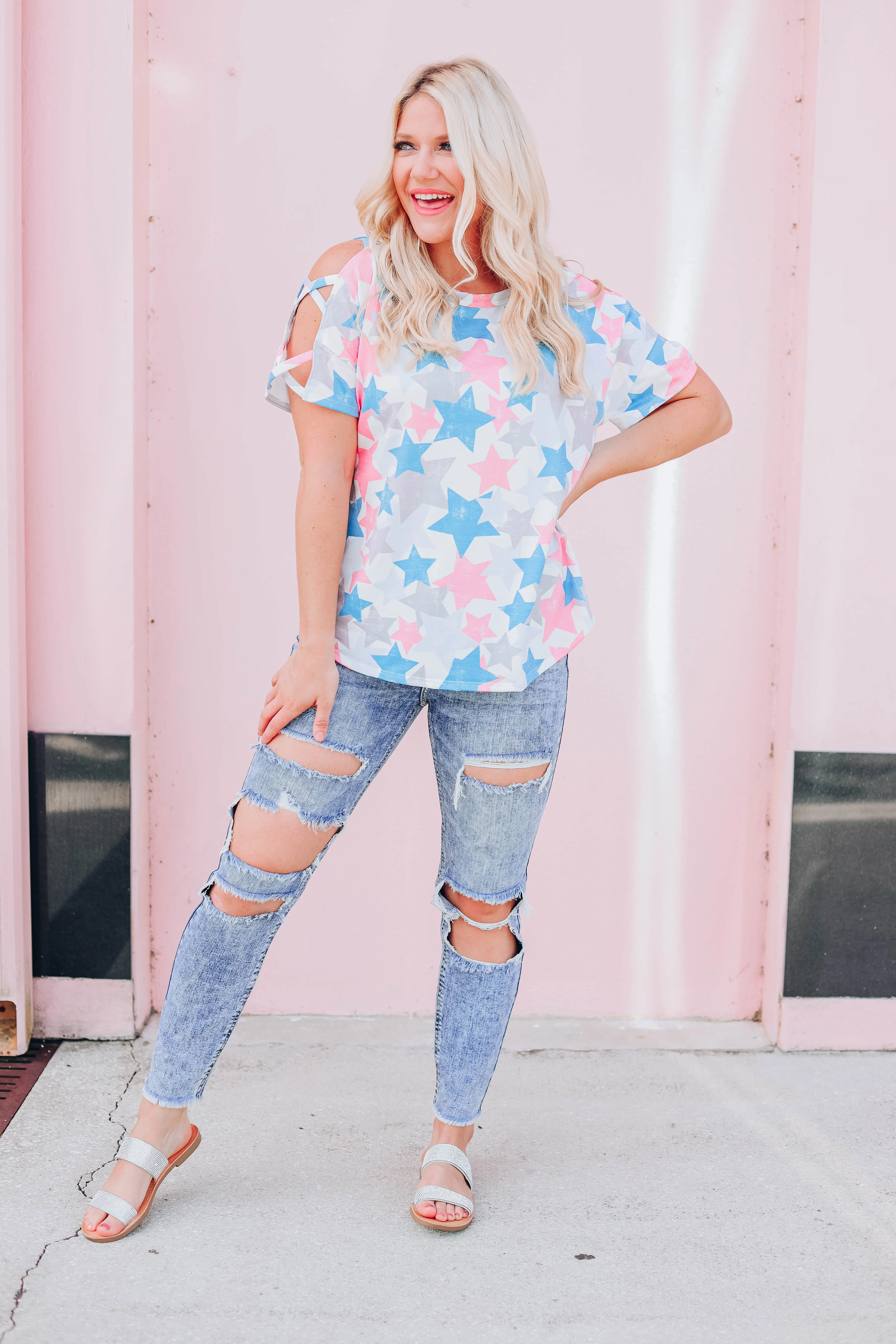 Be A Star Cold Shoulder Top