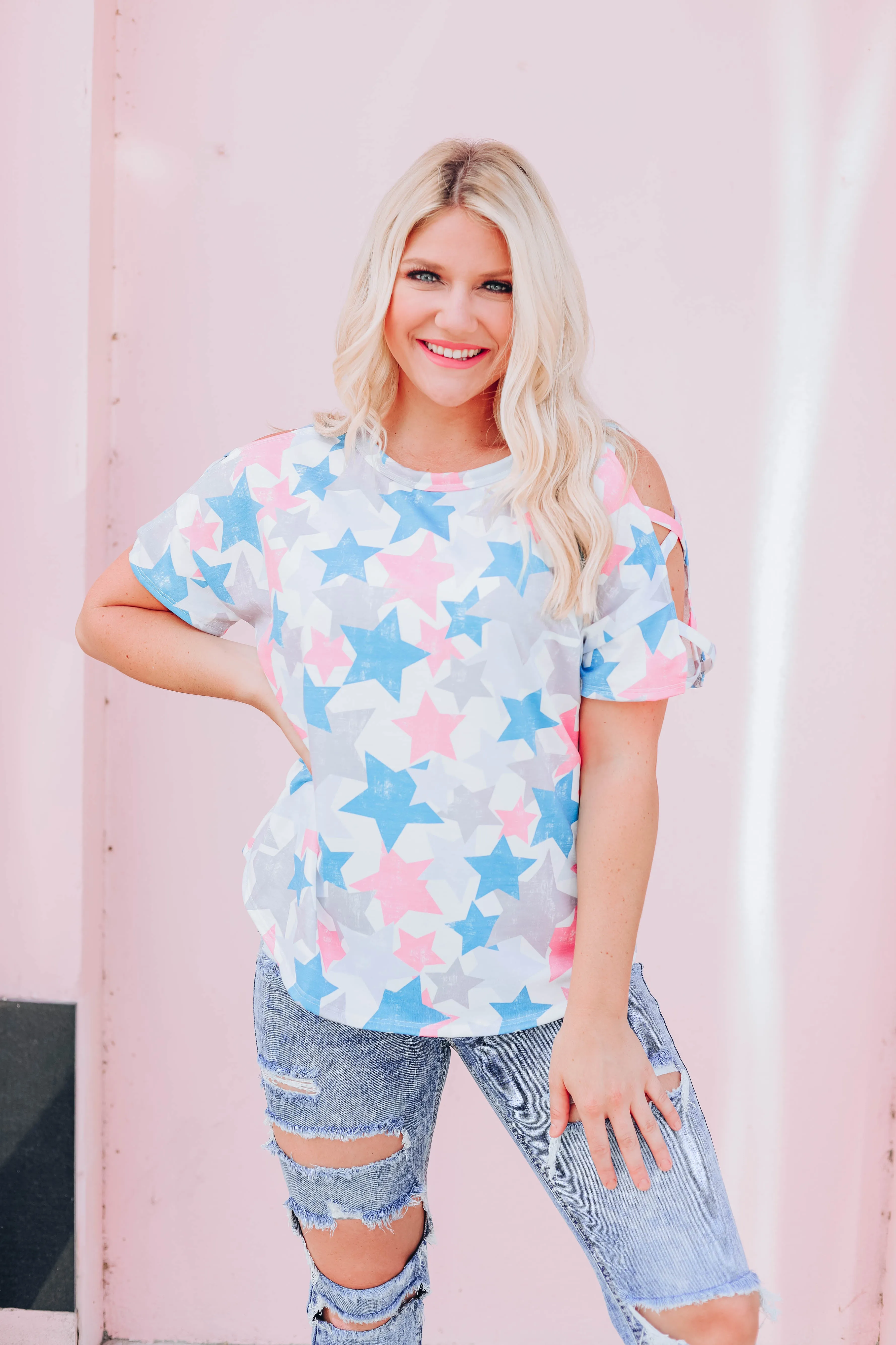 Be A Star Cold Shoulder Top