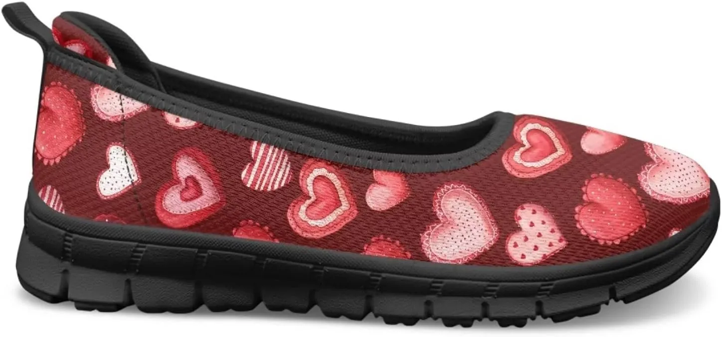 Binienty Casual Shoes for Women Mesh Kint Breathable Loafers Trendy Slip On Walking Sneakers Round Toe Flats for Travel
