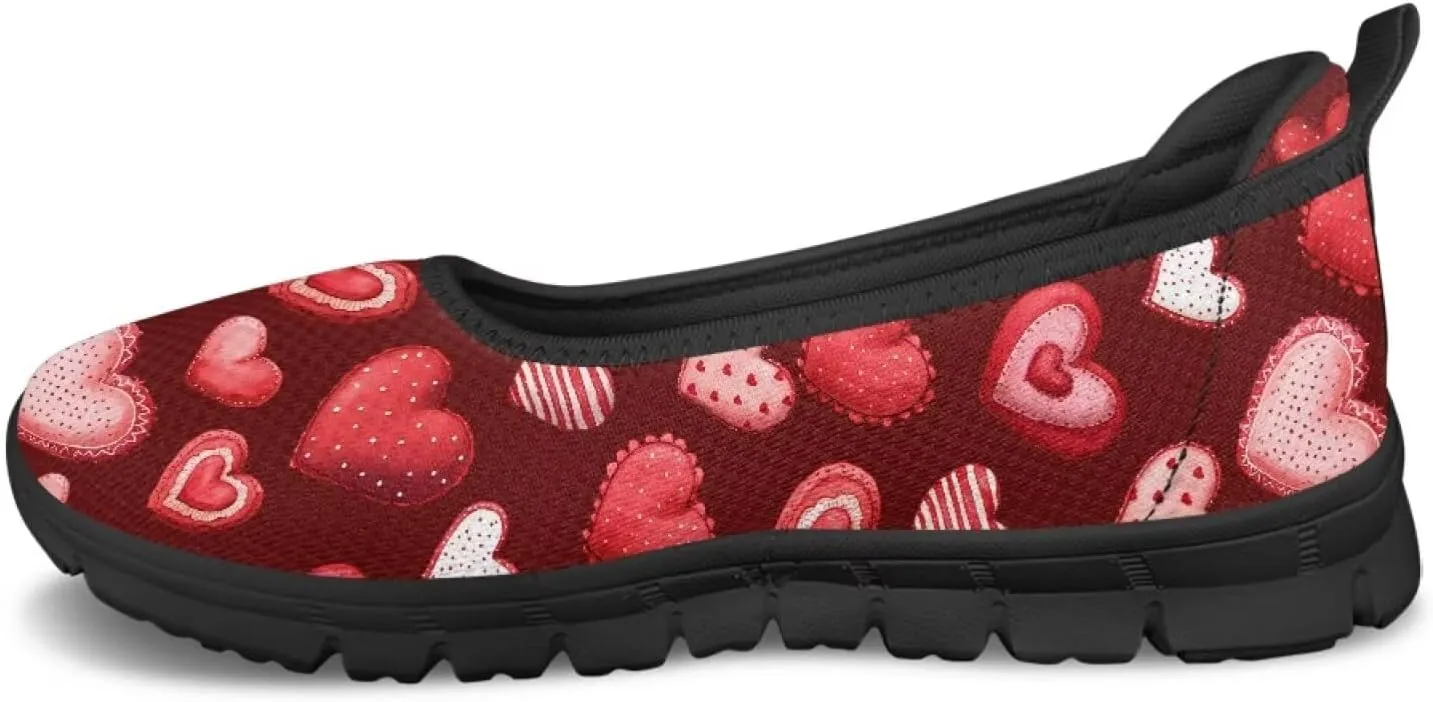 Binienty Casual Shoes for Women Mesh Kint Breathable Loafers Trendy Slip On Walking Sneakers Round Toe Flats for Travel
