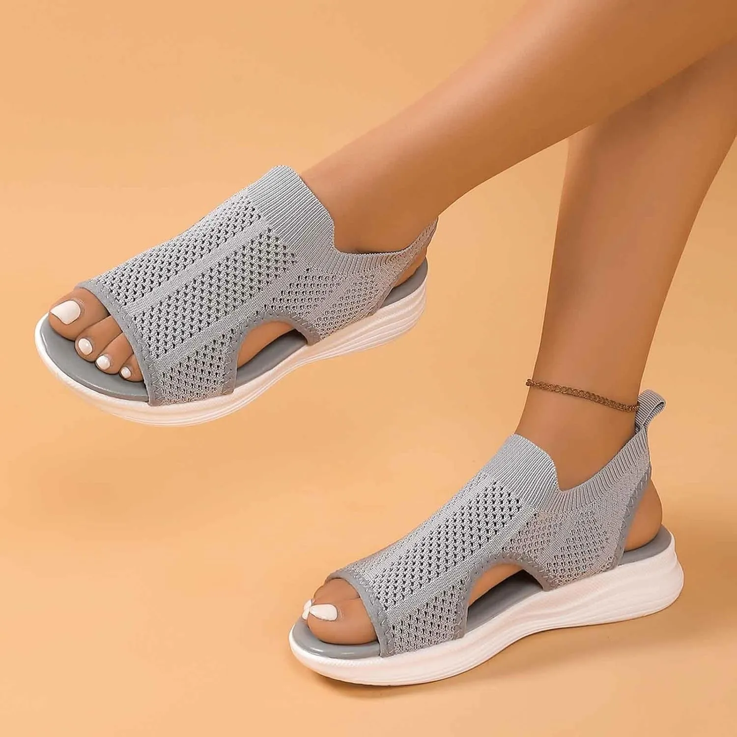 Black Sandals Women Flat Wide Width Womens Hiking Sandals Comfortable Walking Arch Support Breathable Beach Shoes