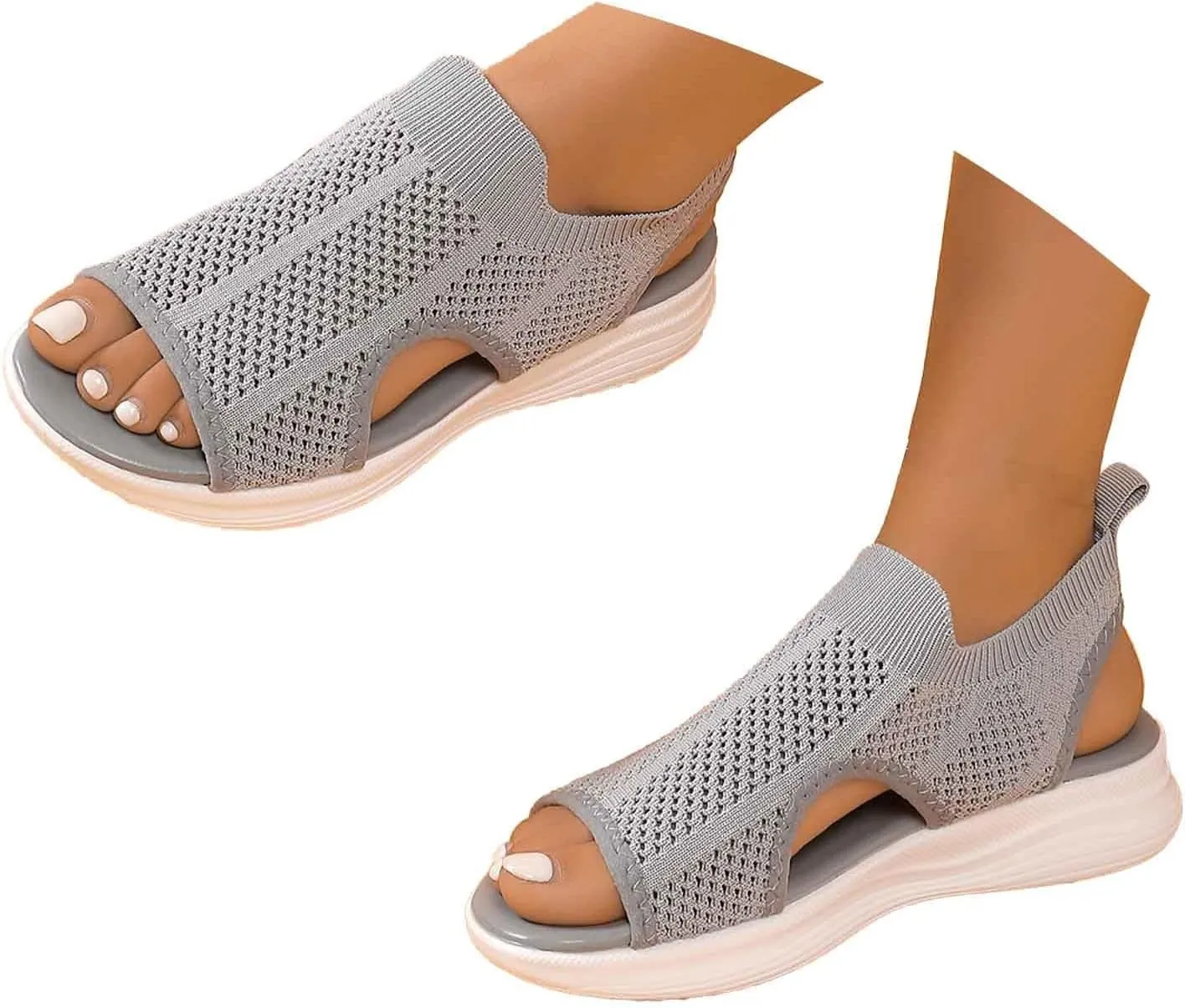 Black Sandals Women Flat Wide Width Womens Hiking Sandals Comfortable Walking Arch Support Breathable Beach Shoes
