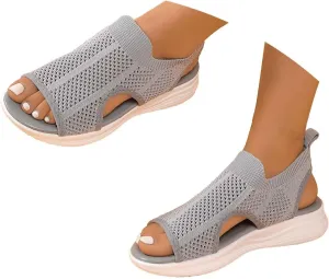 Black Sandals Women Flat Wide Width Womens Hiking Sandals Comfortable Walking Arch Support Breathable Beach Shoes
