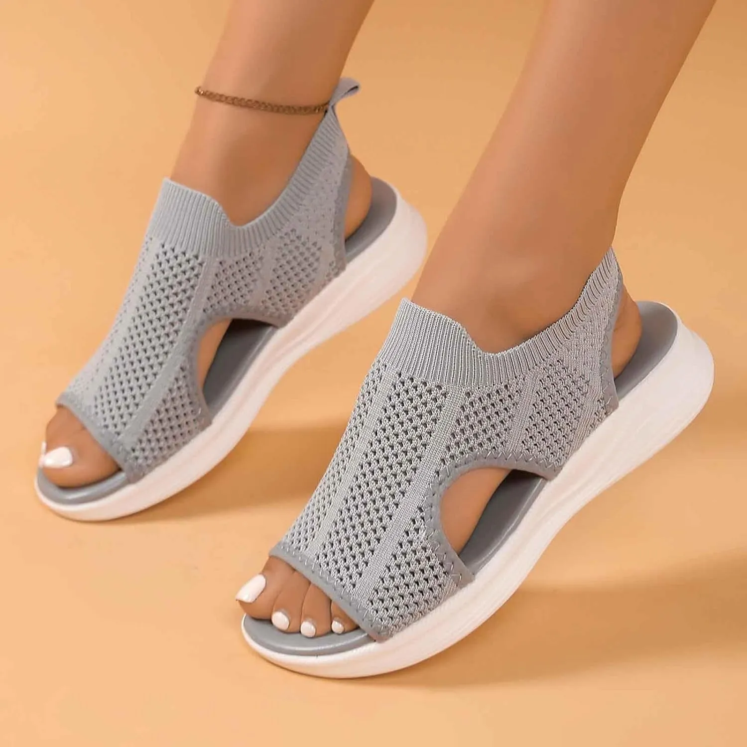 Black Sandals Women Flat Wide Width Womens Hiking Sandals Comfortable Walking Arch Support Breathable Beach Shoes