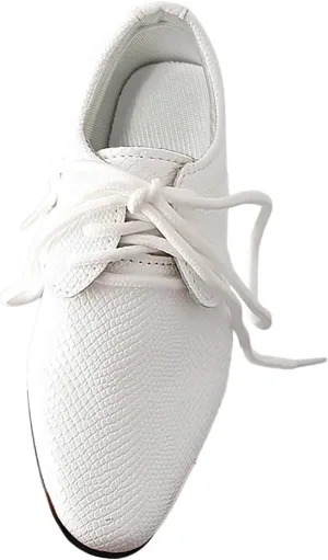 Boys Derby Leather Formal Dress Shoes Pointed Toe Oxford Lace Up Wedding Party Performance Prom Dress up Shoes