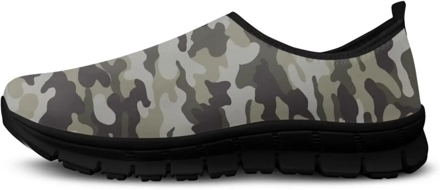 Camouflage Mens Casual Running Shoes Non-Slip Comfy Athletic Sneakers Breathable Leisure Walking Shoes Lightweight Gym Sneakers Size 5-14