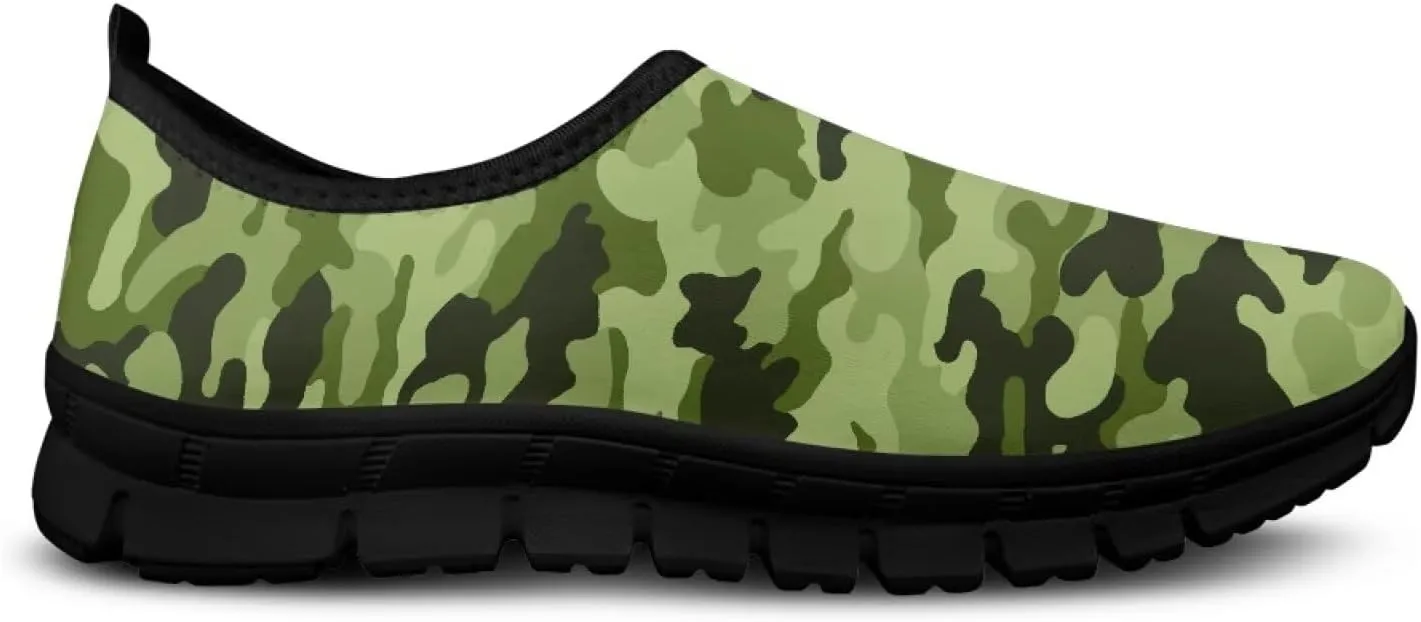 Camouflage Mens Casual Running Shoes Non-Slip Comfy Athletic Sneakers Breathable Leisure Walking Shoes Lightweight Gym Sneakers Size 5-14