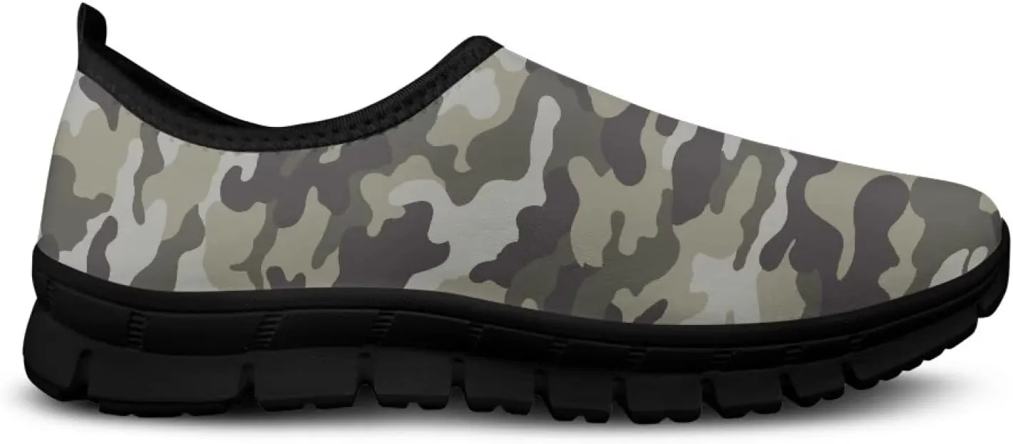 Camouflage Mens Casual Running Shoes Non-Slip Comfy Athletic Sneakers Breathable Leisure Walking Shoes Lightweight Gym Sneakers Size 5-14