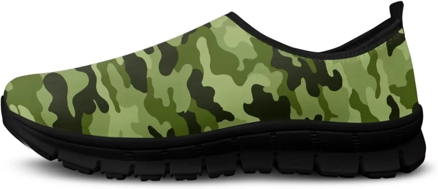 Camouflage Mens Casual Running Shoes Non-Slip Comfy Athletic Sneakers Breathable Leisure Walking Shoes Lightweight Gym Sneakers Size 5-14