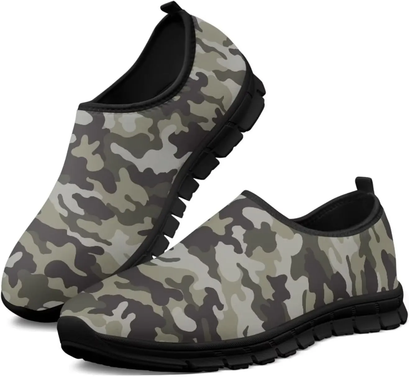 Camouflage Mens Casual Running Shoes Non-Slip Comfy Athletic Sneakers Breathable Leisure Walking Shoes Lightweight Gym Sneakers Size 5-14