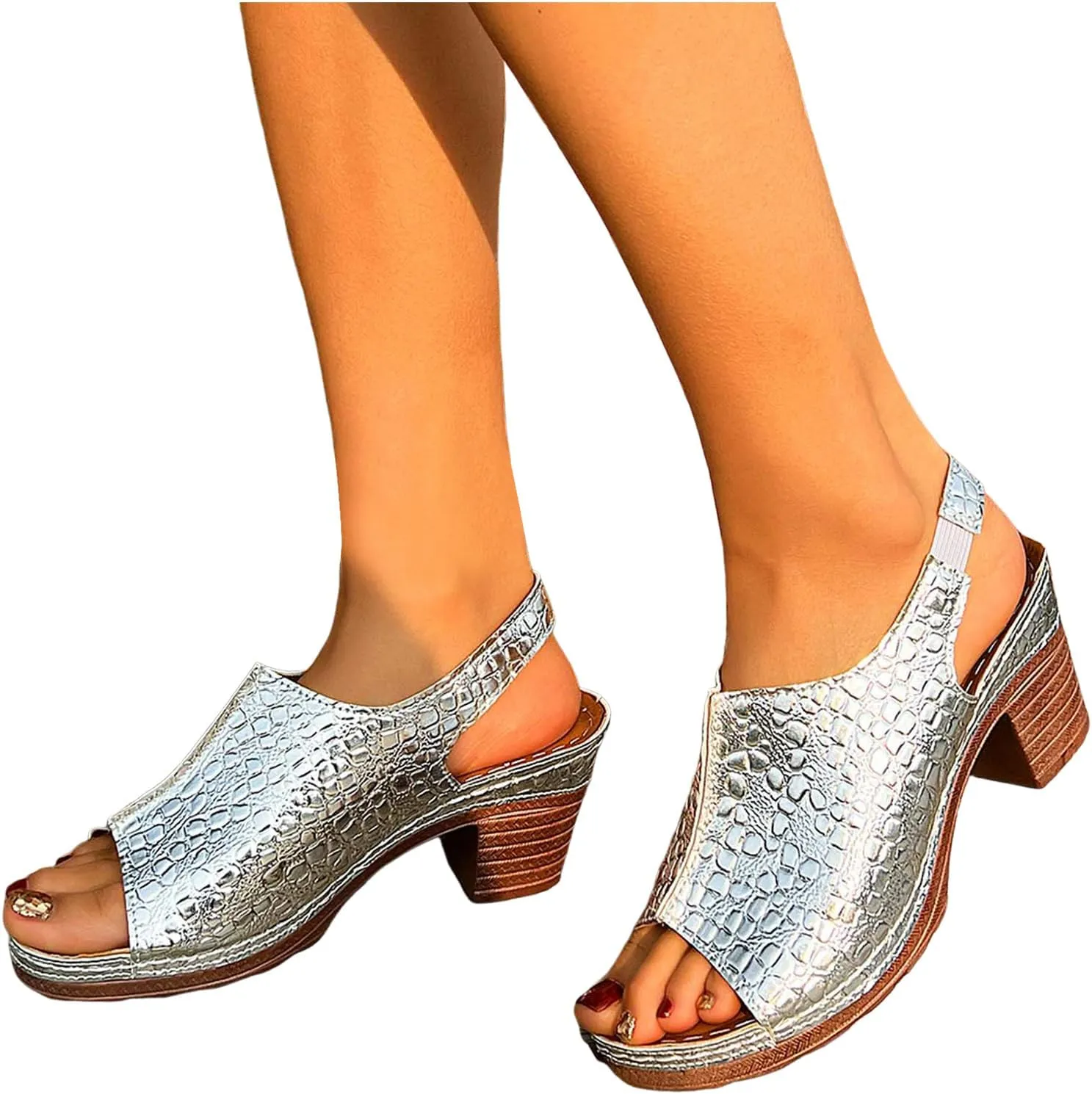 Casual Slip on Summer Shoes Casual All Slippers Thick Bottom Fish Mouth Sewing Women's Slippers Pattern Fashionable
