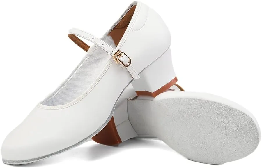 Character Shoes for Women Dance Shoes Low Heel Salsa Ballroom Tango Latin Flamenco Performance with Arch Support Dance Heels