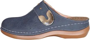 Clogs for Women Mules Shoes Comfortable Arch Support Closed Toe Sandals Backless Low Wedges, Metal Buckle Slip on Sandals Hollow Out Breathable Platform Slippers