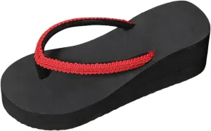 Comfortable Vacation Thong Sandals Women's Open Toe Fashion Flip Flops Fashion Outwear Slope Heel Beach Daily Vacation