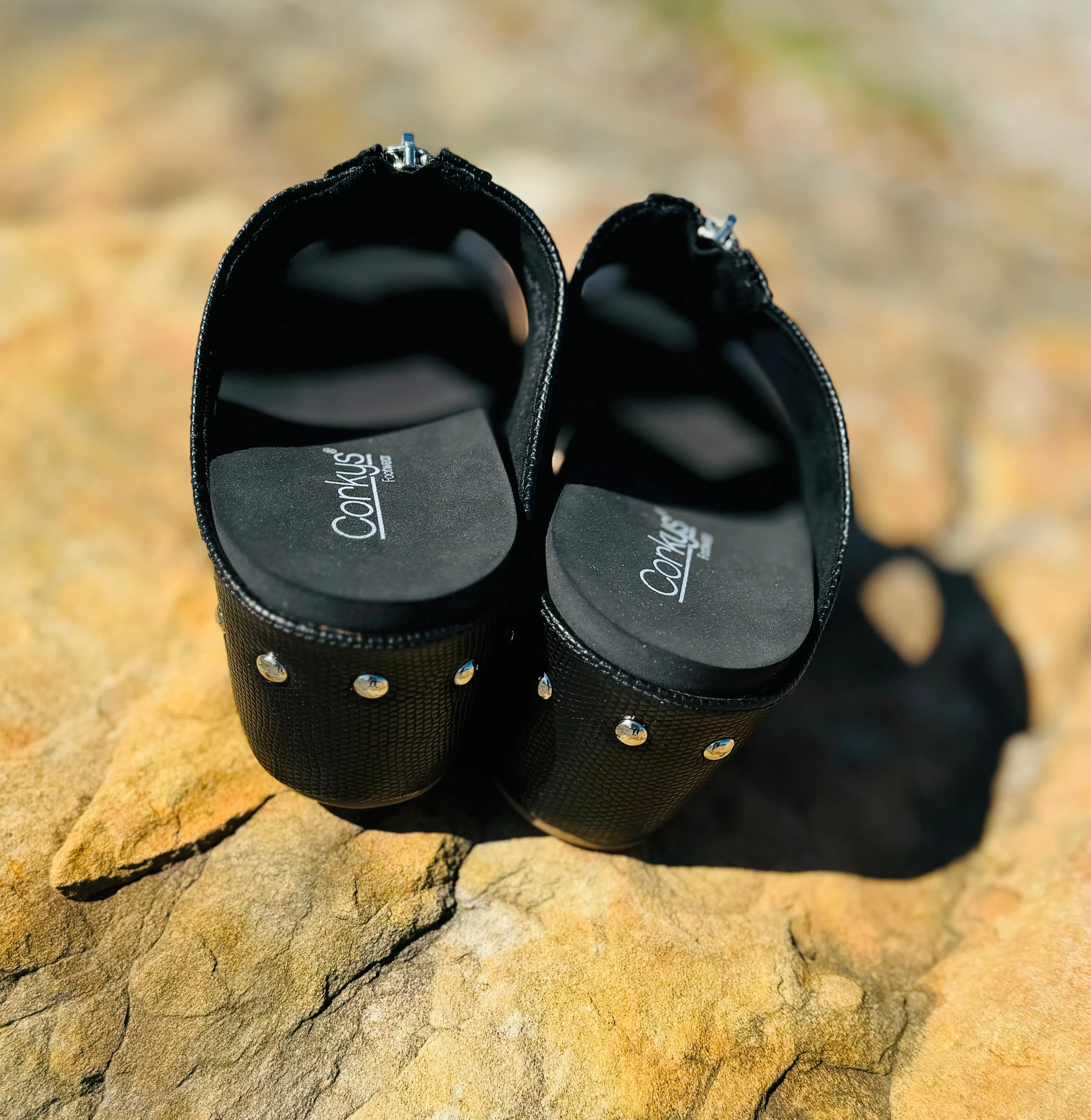 Corky's Taboo Wedge Sandal in Black