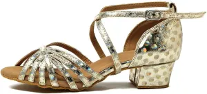 DKZSYIM Women's Latin Dance Shoes Ballroom Performance Glitter Dance Shoes,Model YCL226