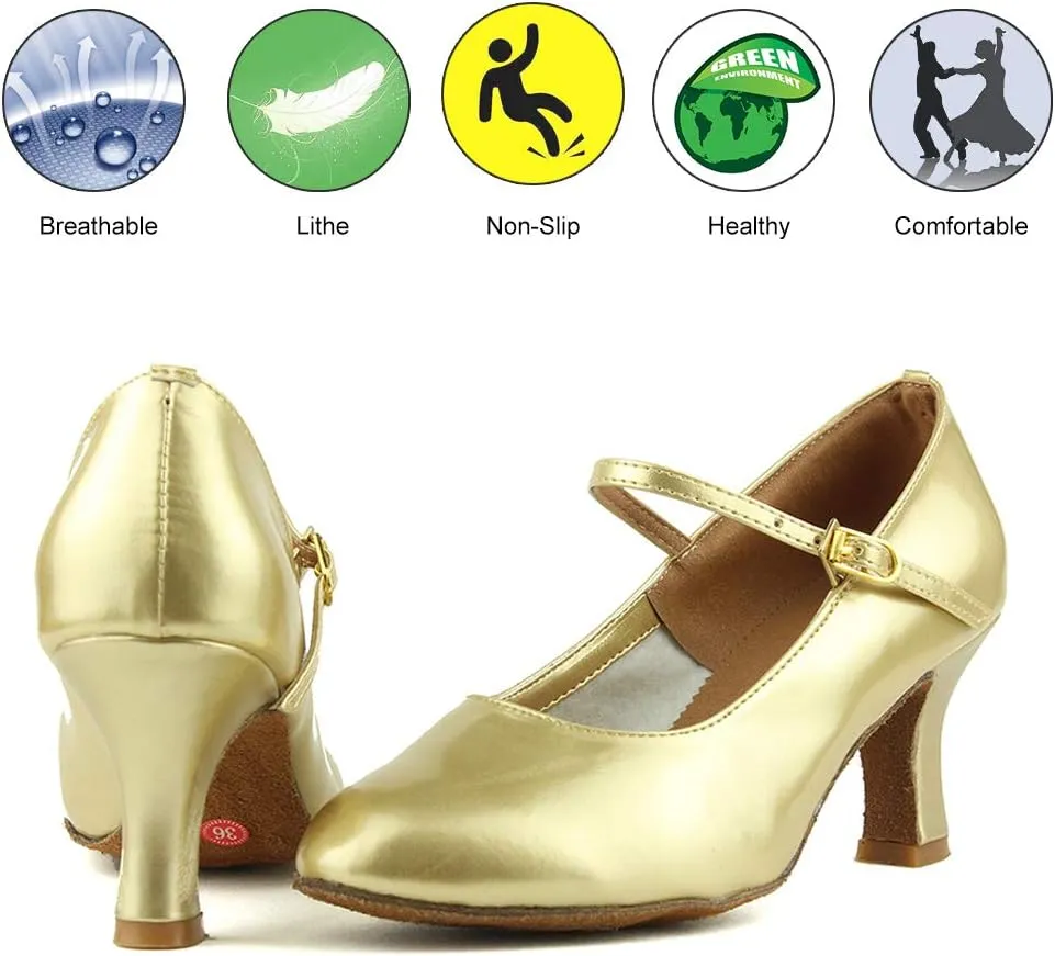 DKZSYIM Women's Latin Dance Shoes Ballroom Performance Shoes Model MD225 