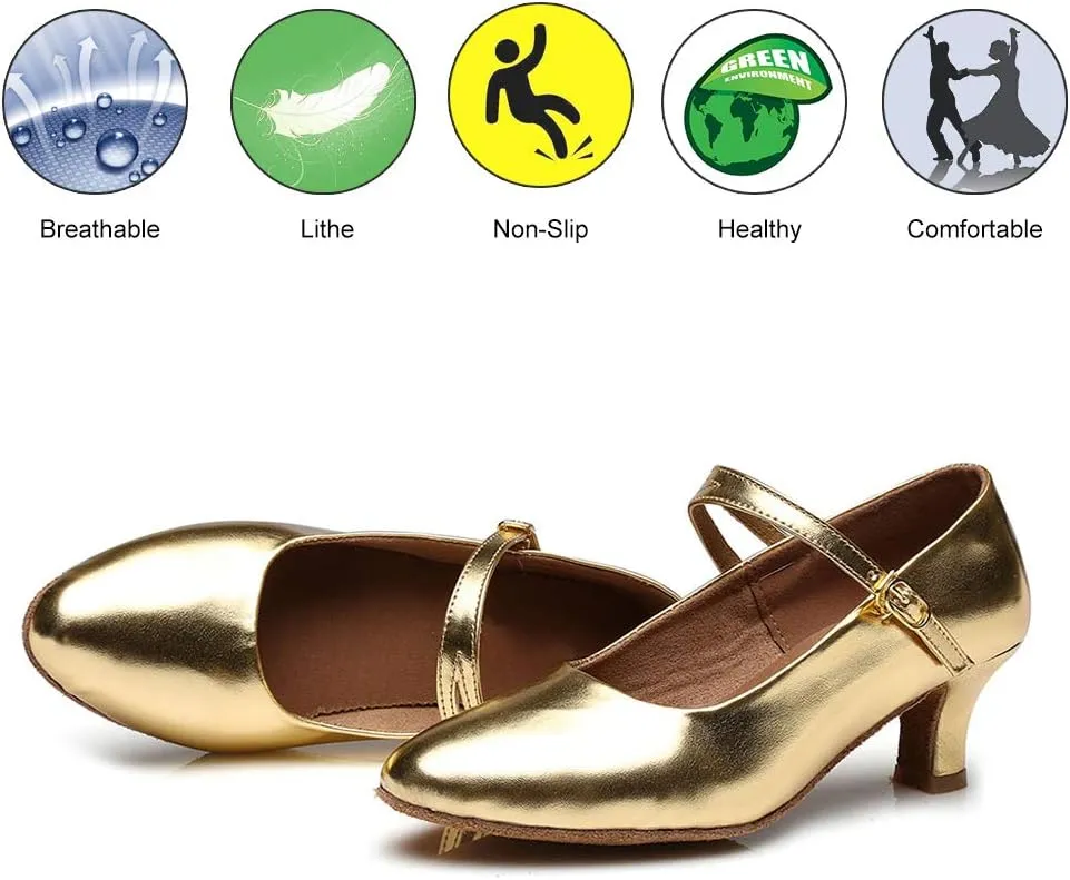 DKZSYIM Women's Latin Dance Shoes Ballroom Performance Shoes Model MD225 