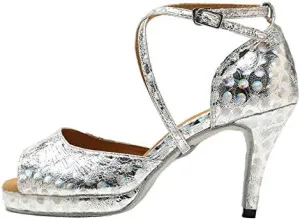 DKZSYIM Women's Latin Dance Shoes Ballroom Practice Performance Dance Shoes Model YCL391