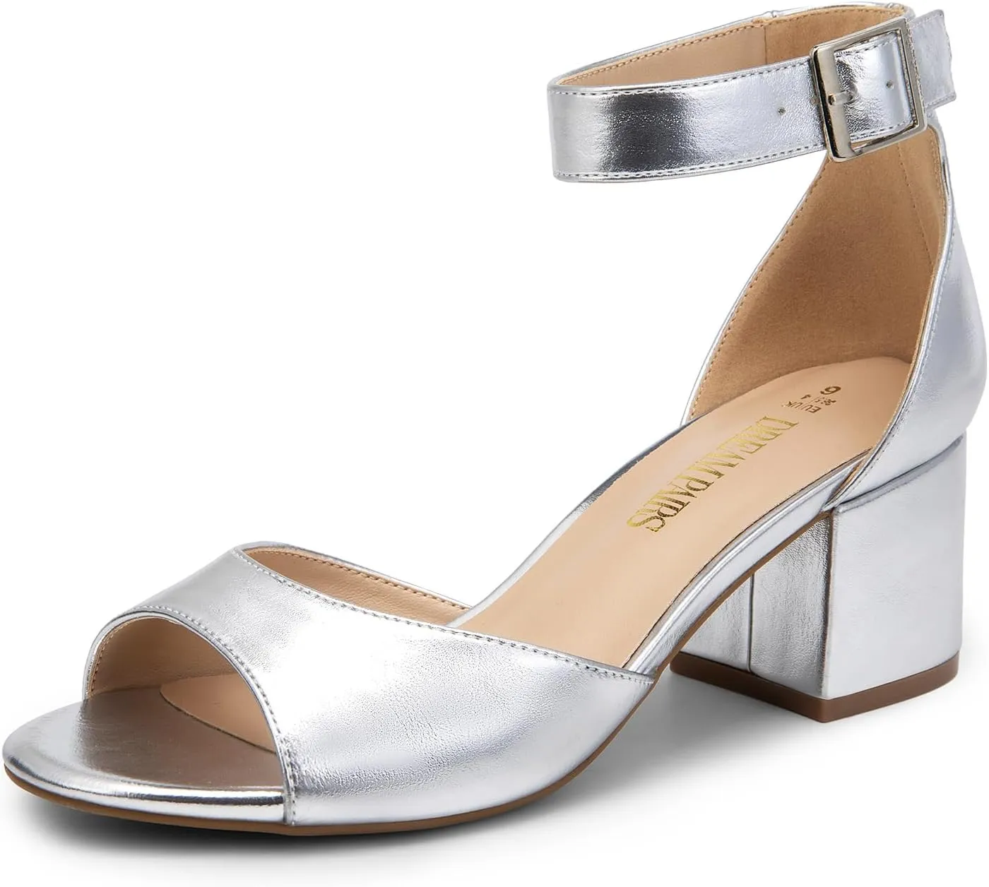 DREAM PAIRS Womens Heel Ssandals, Chunkle Fashion Low Heel Pump Ankle Strap Dress Sandal