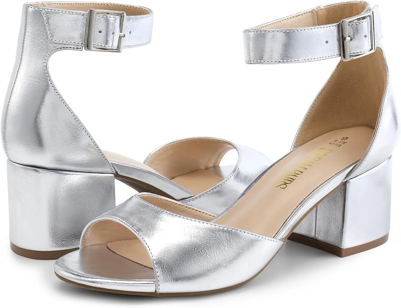 DREAM PAIRS Womens Heel Ssandals, Chunkle Fashion Low Heel Pump Ankle Strap Dress Sandal
