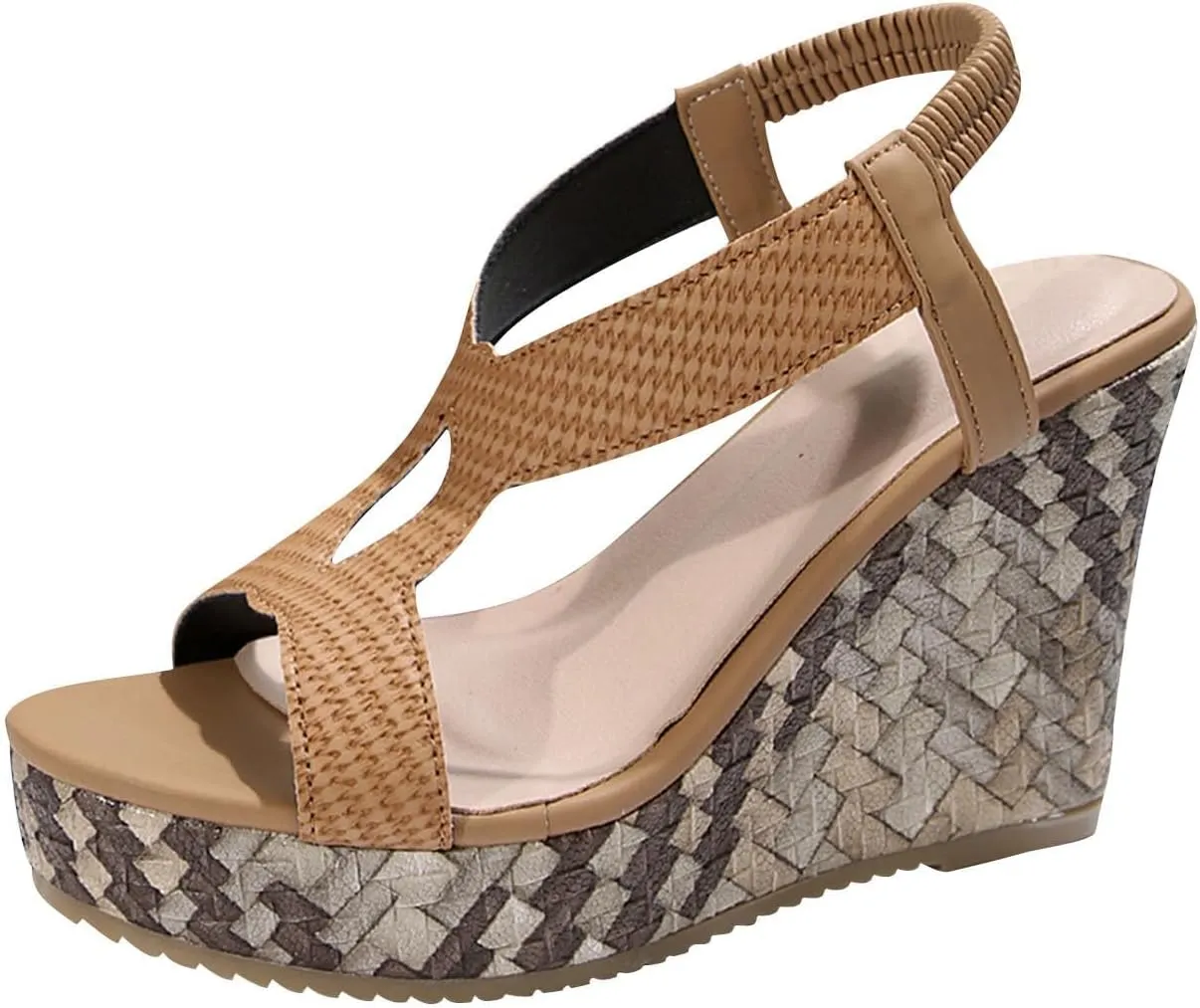 Espadrilles Wedge Sandals for Women 2025 Women's Open Toe Espadrilles Wedges for Women Arch Support Comfortable Dressy Ankle Strap Platform Sandals Work Beach Summer Shoes