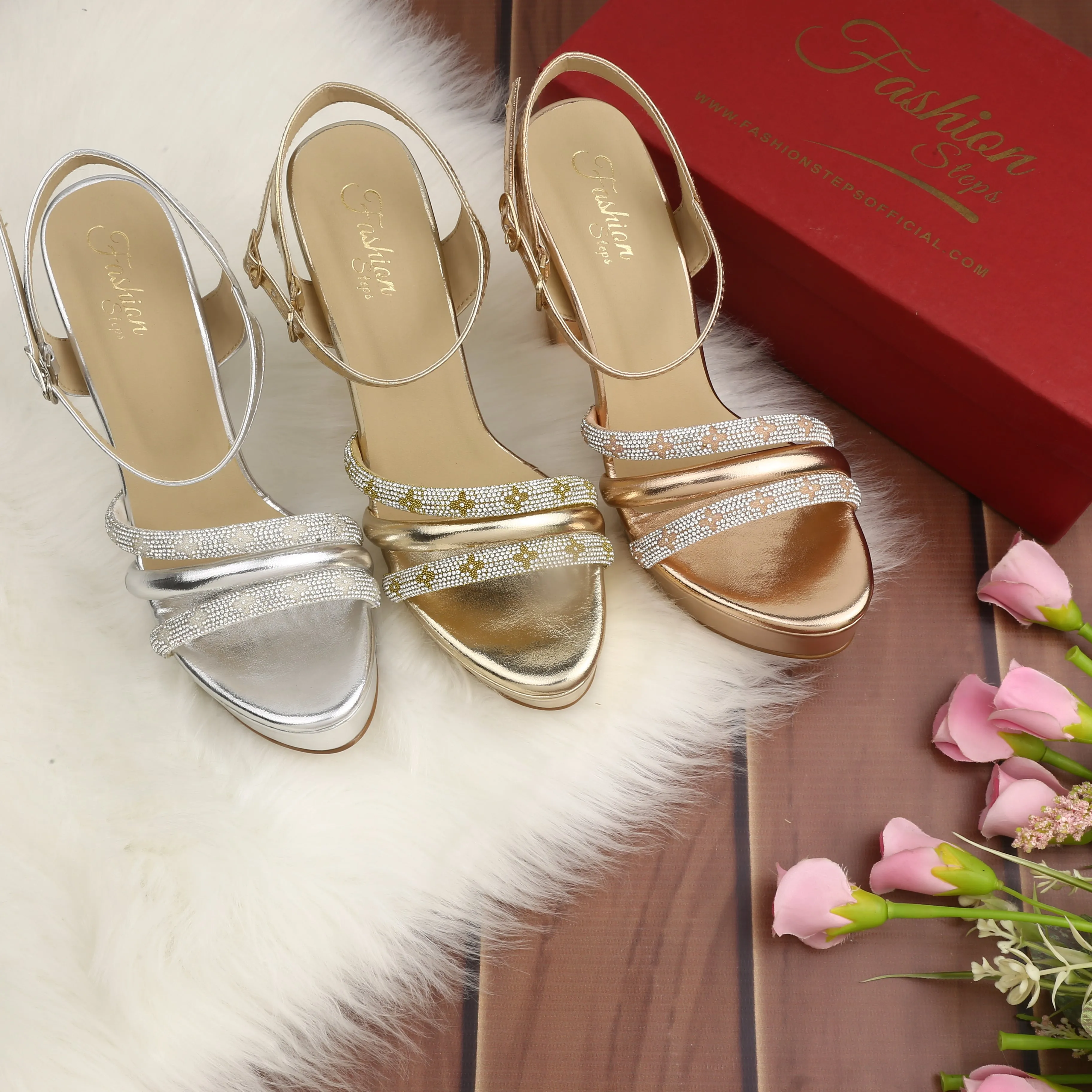 Fashion fancy heel(silver)