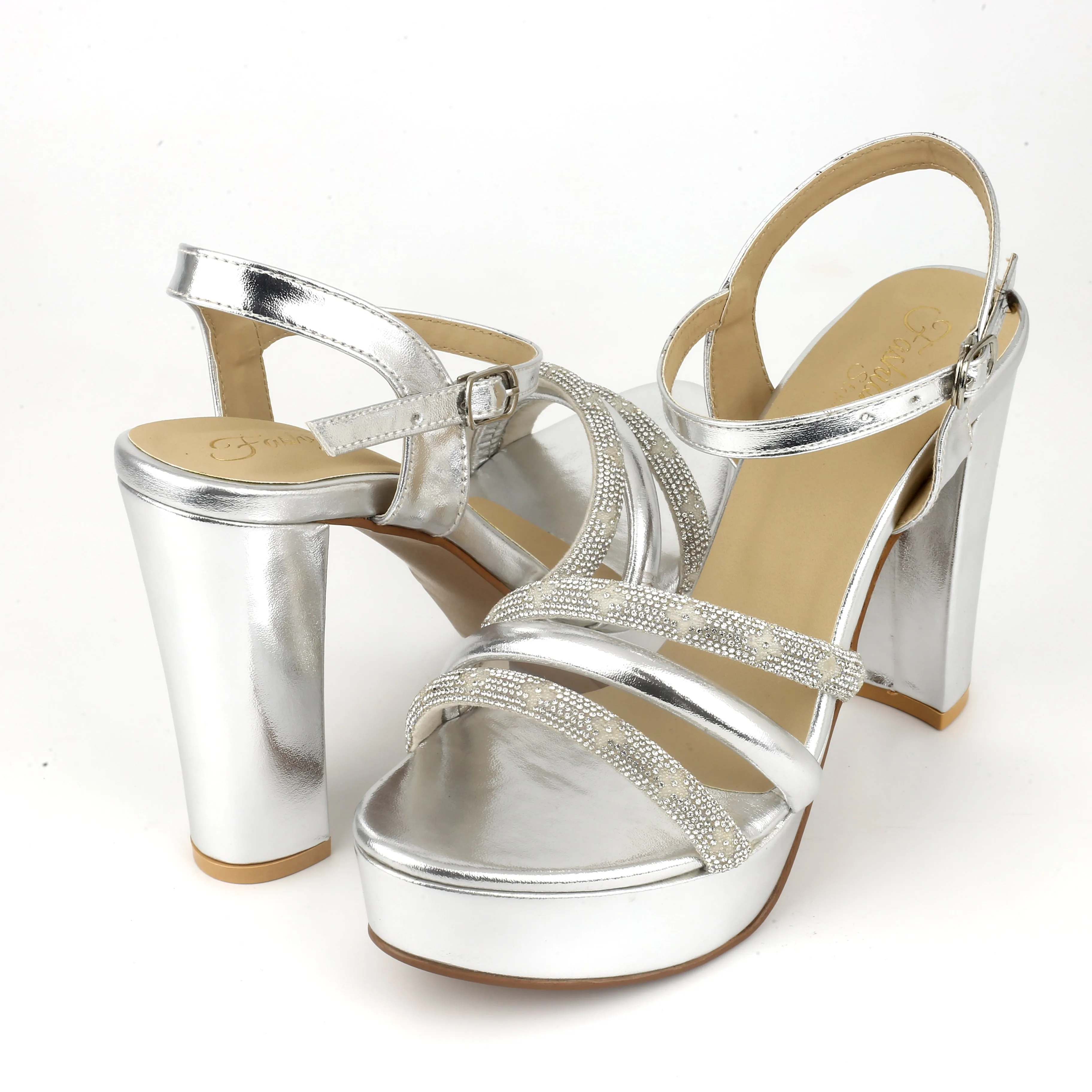 Fashion fancy heel(silver)