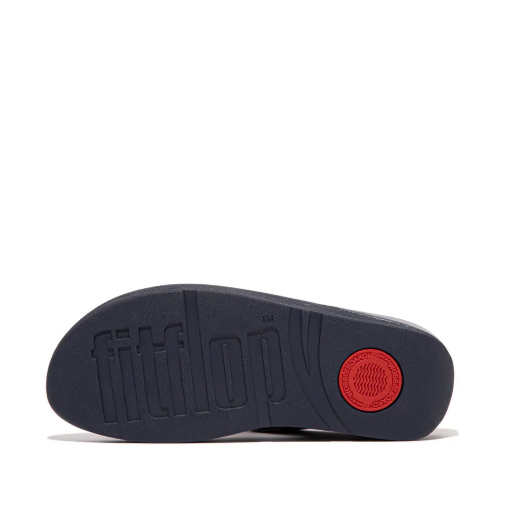 Fitflop Halo Bead Circle Metallic Toe Post Navy