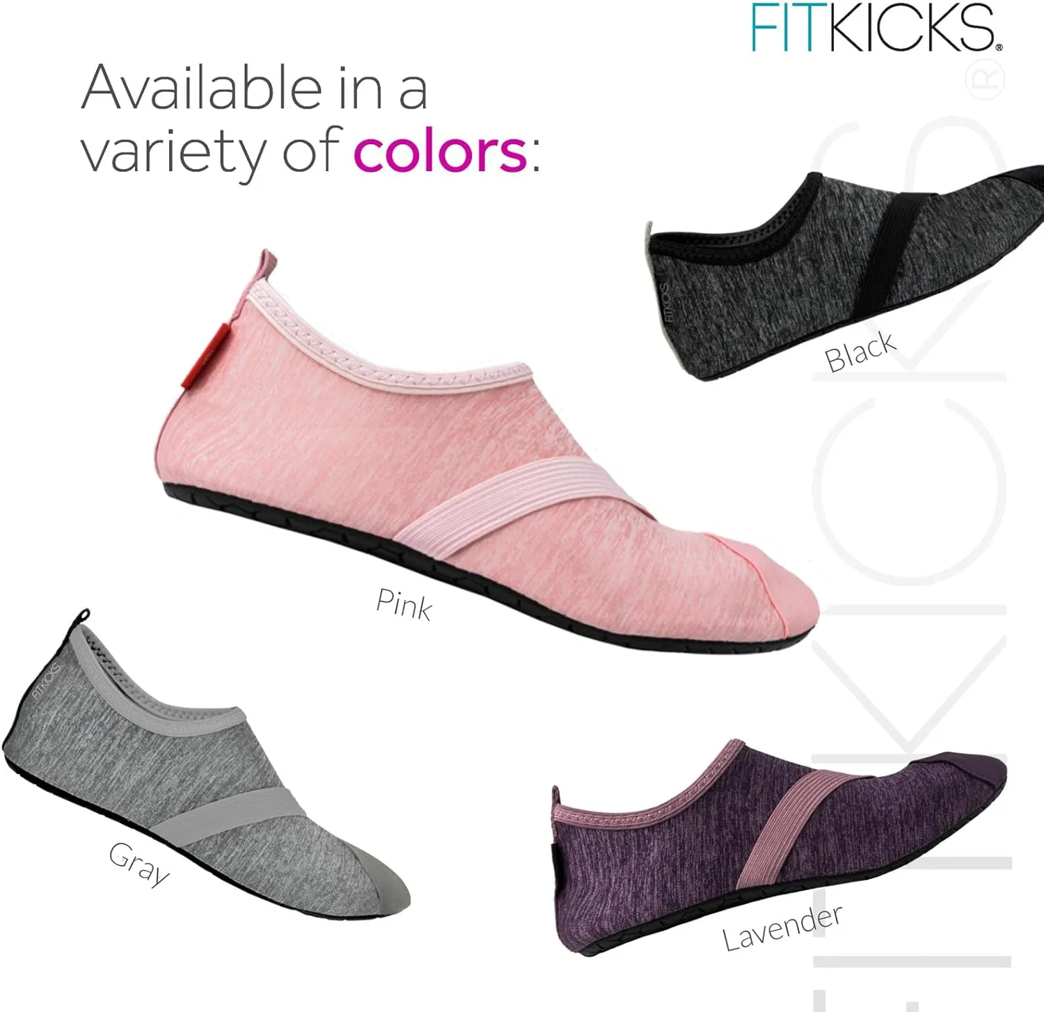 FITKICKS Original Women's Foldable Active Lifestyle Minimalist Footwear Barefoot Yoga Sporty Water Shoes