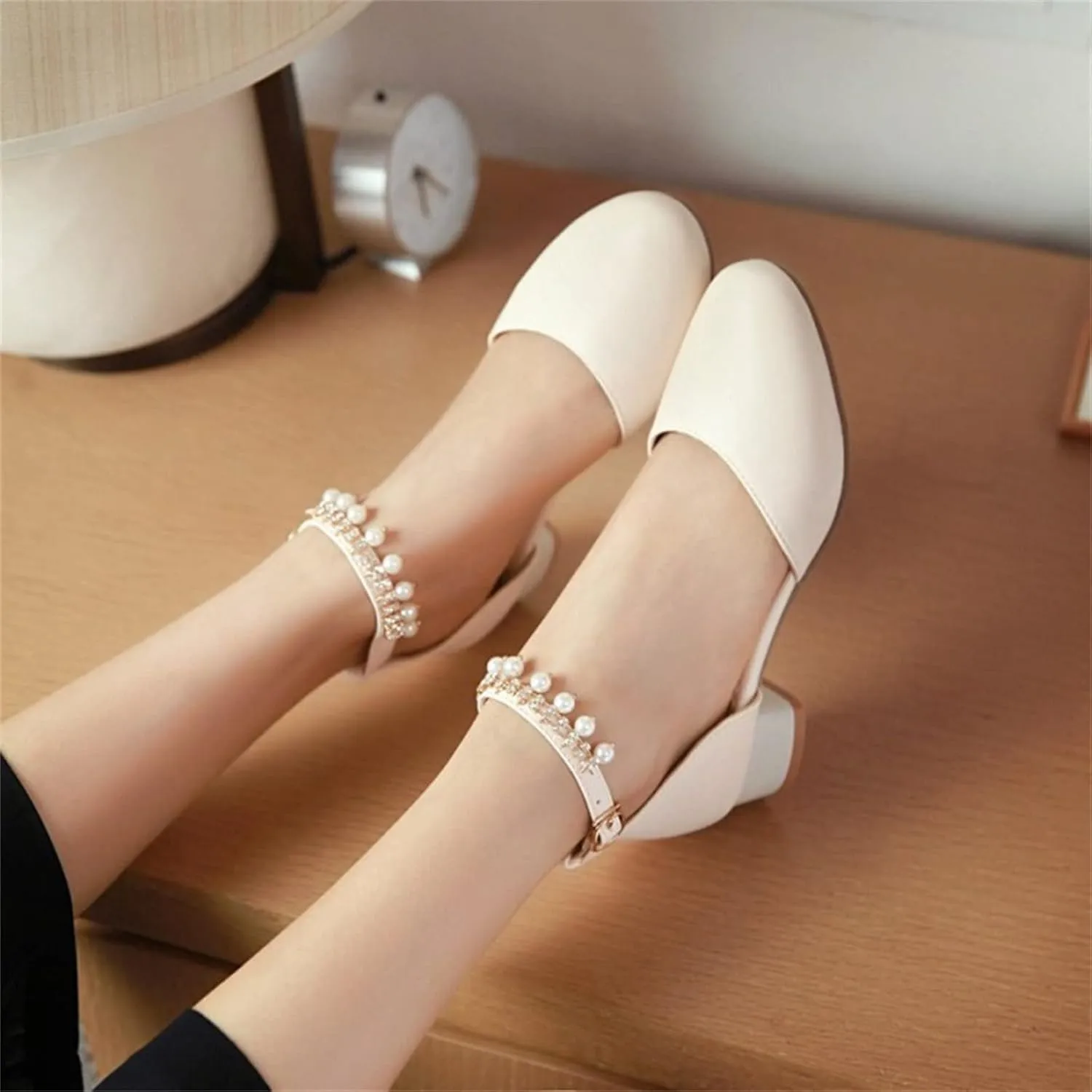 Girls Mary Jane Dress Shoes Pumps Low Heels Flower Party High School Prom Sandals Party Wedding Shoes