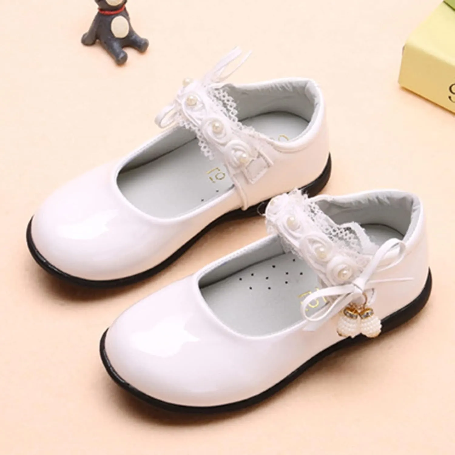 Girls Mary Jane School Uniform Flat Ballet Strap Dress Formal Slip-On Performance Shoes Youth Baby Church Shoes