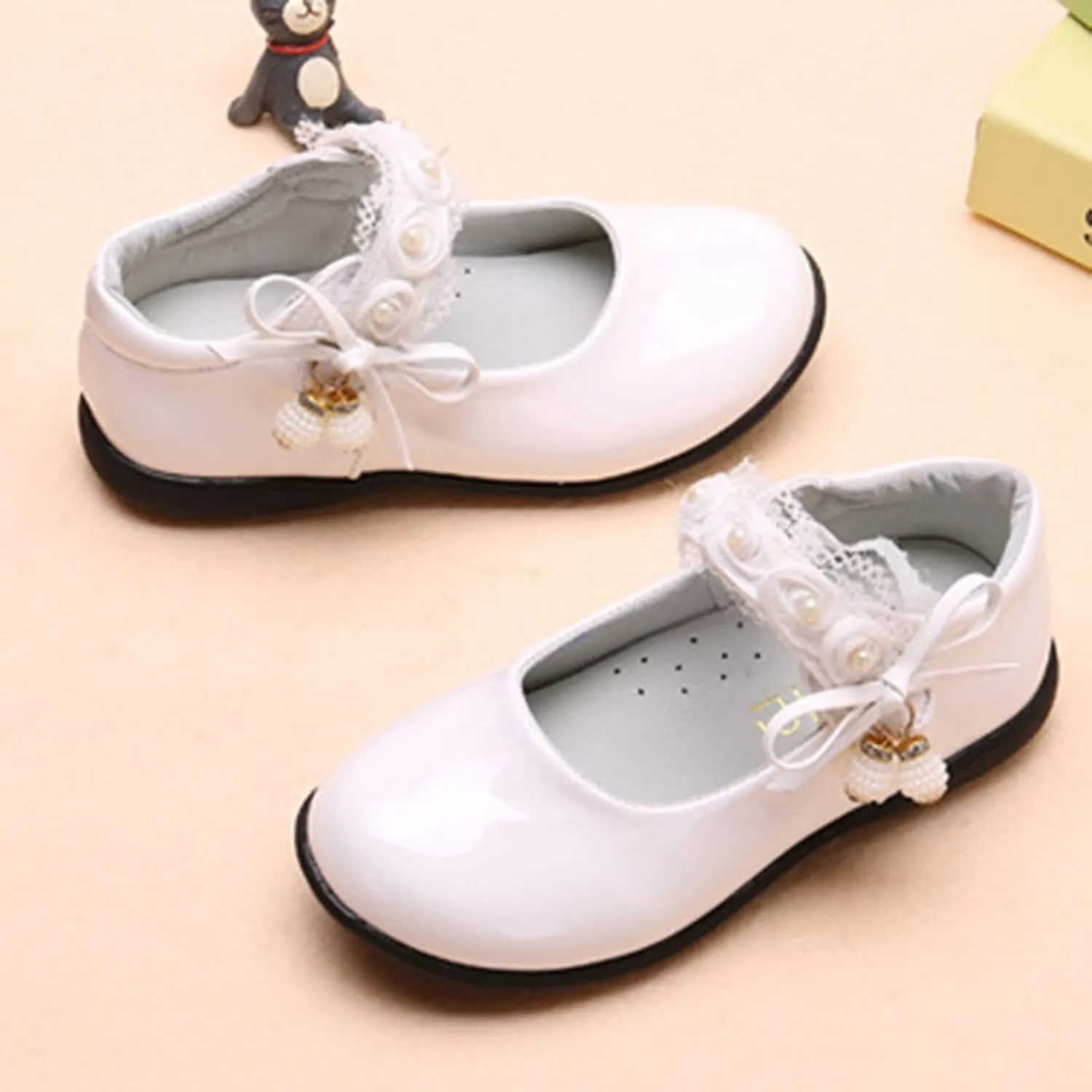 Girls Mary Jane School Uniform Flat Ballet Strap Dress Formal Slip-On Performance Shoes Youth Baby Church Shoes