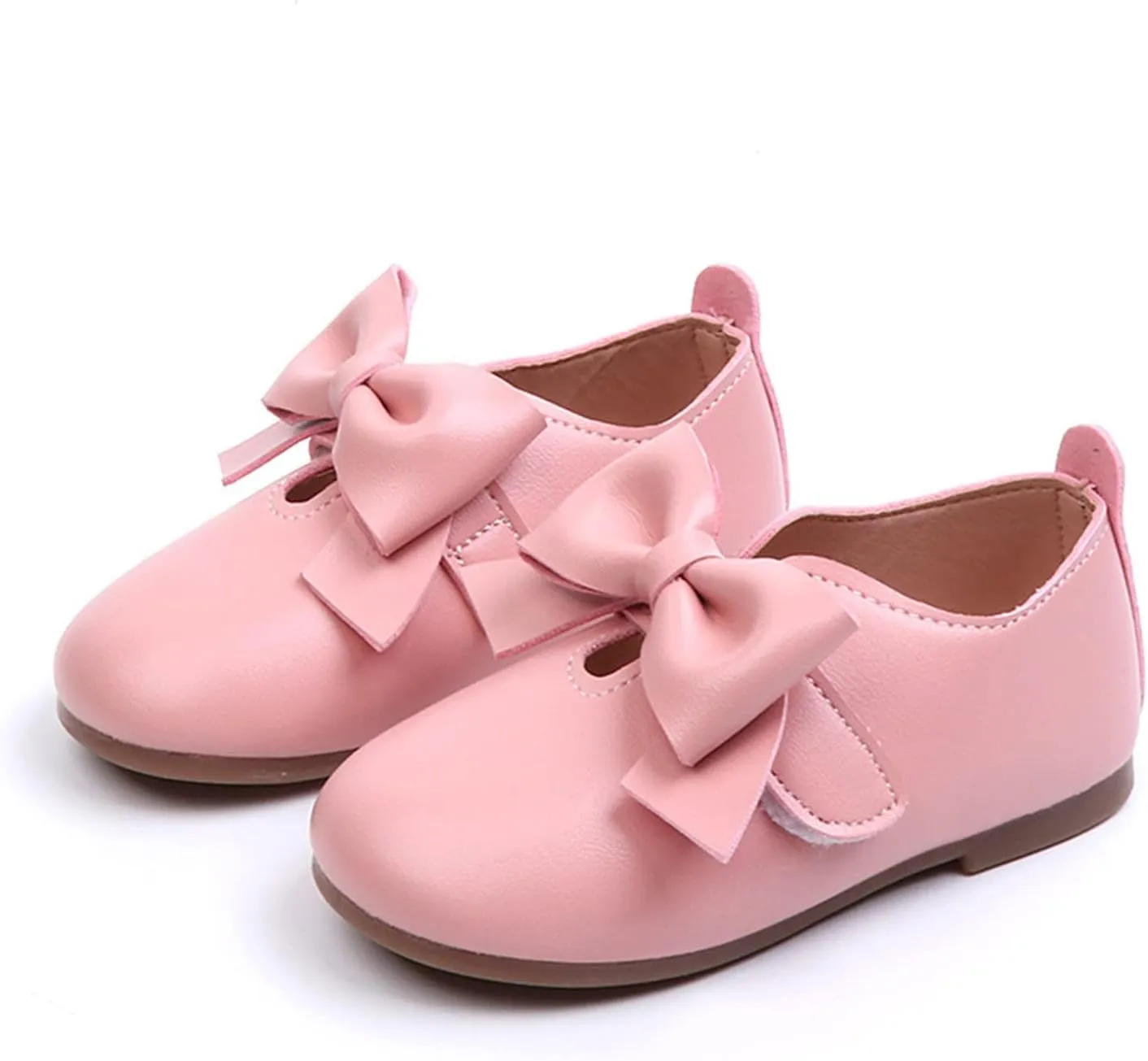 Glittery Boots for Girls Fashion Autumn Girls Casual Shoes Flat Light Hook Loop Solid Color Bow Simple Kid Rain Shoes