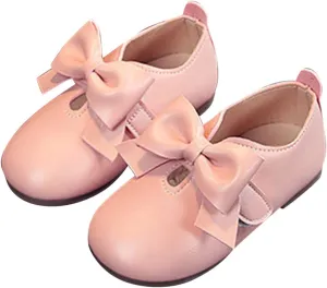 Glittery Boots for Girls Fashion Autumn Girls Casual Shoes Flat Light Hook Loop Solid Color Bow Simple Kid Rain Shoes