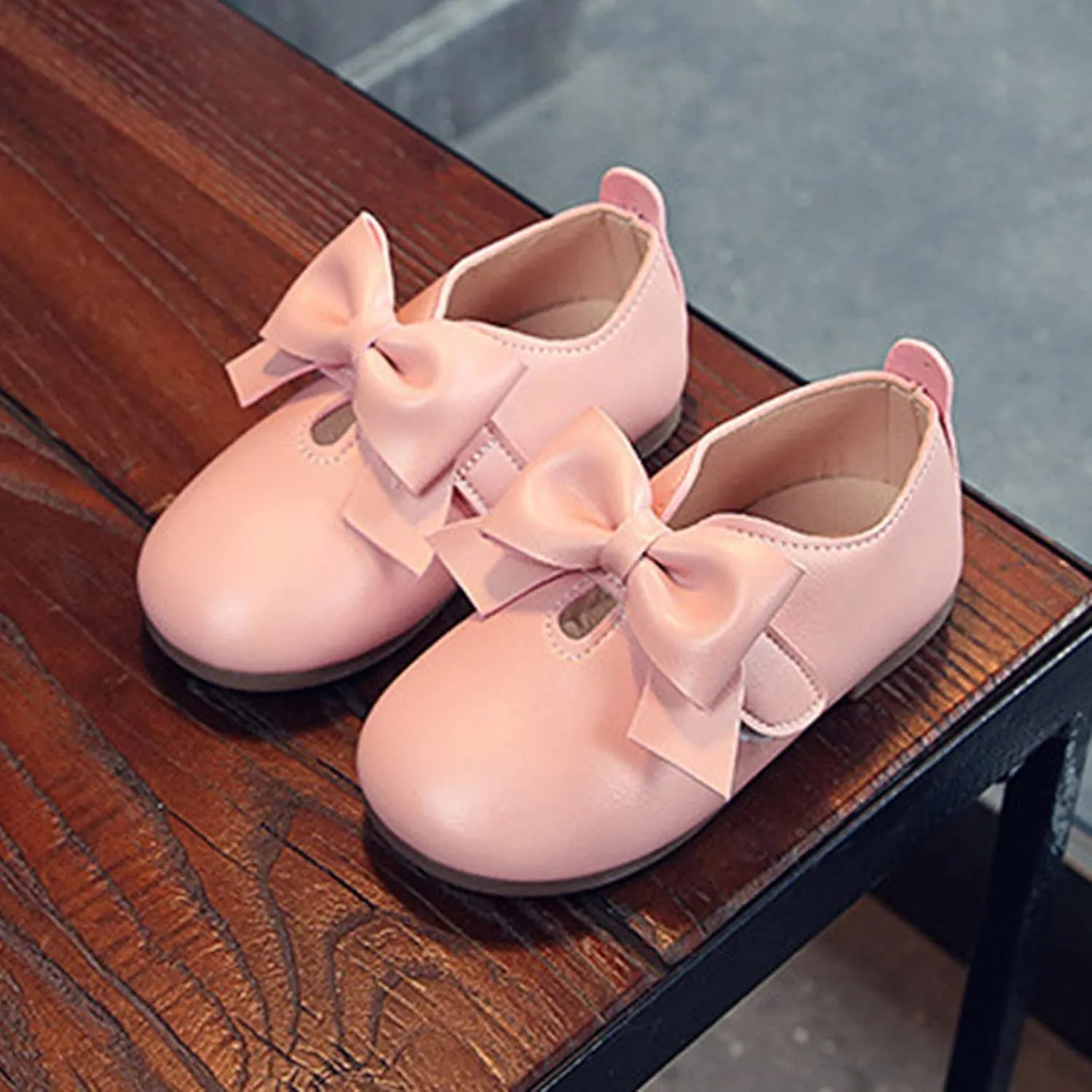 Glittery Boots for Girls Fashion Autumn Girls Casual Shoes Flat Light Hook Loop Solid Color Bow Simple Kid Rain Shoes