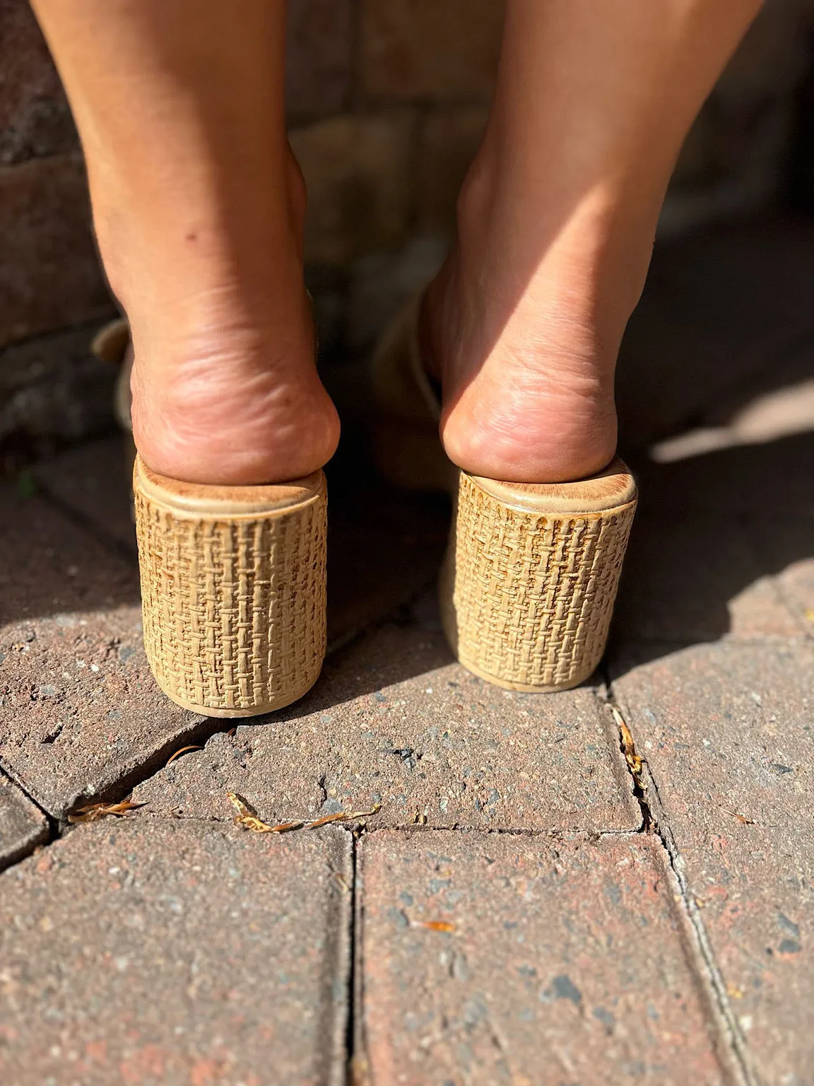 Gold Buckle Clog Sandals